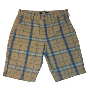 Nordstrom Tan and Blue Plaid Boys Shorts Size 14